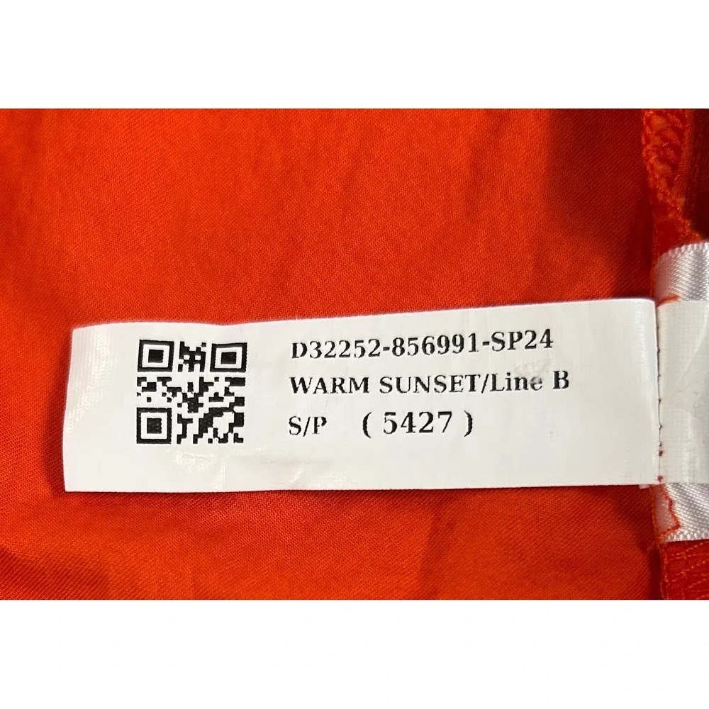 Old Navy SS Vee Trapeze Puff Sleeve Top Warm Sunset Orange Small Petite